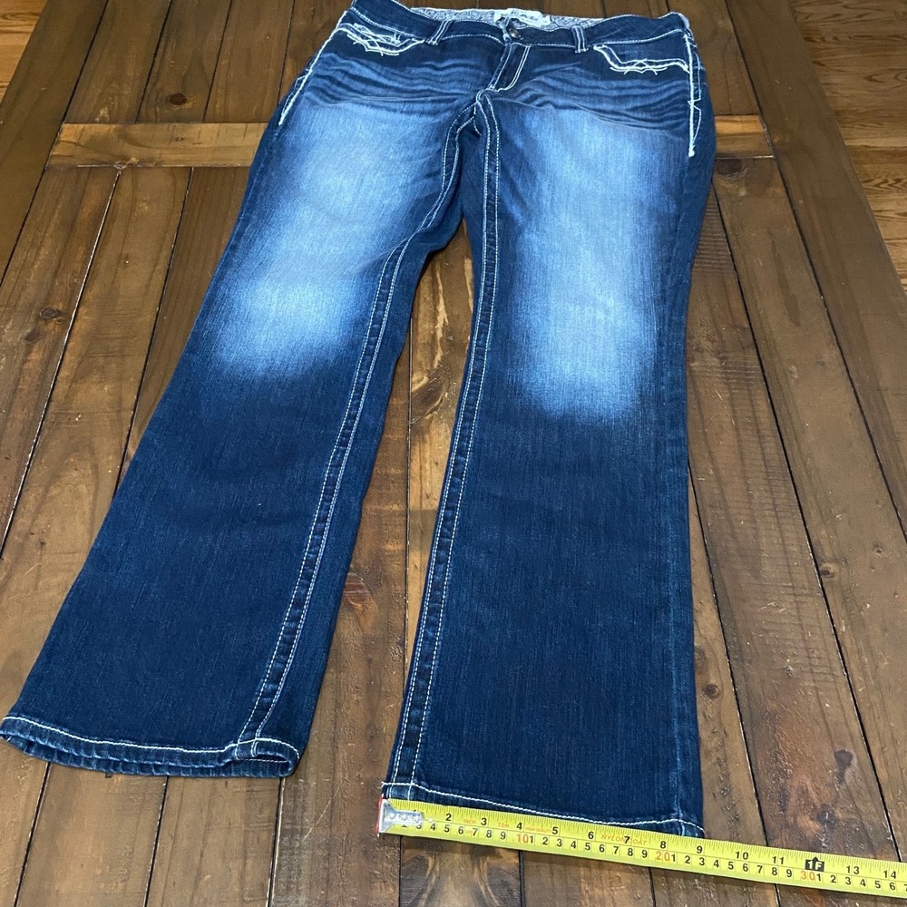 NWOT Ariat Women's R.E.A.L. Mid Rise Entwined Boot Cut Jeans 16WL Western - Picture 10 of 11